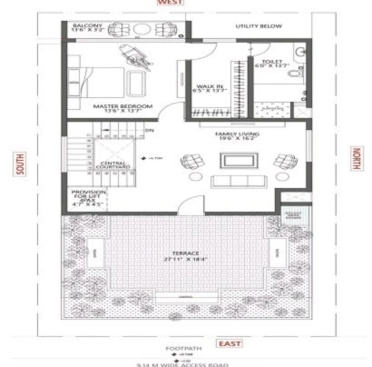 Corner 4 BHK luxury apartment layout at Sobha One Residence Bangalore